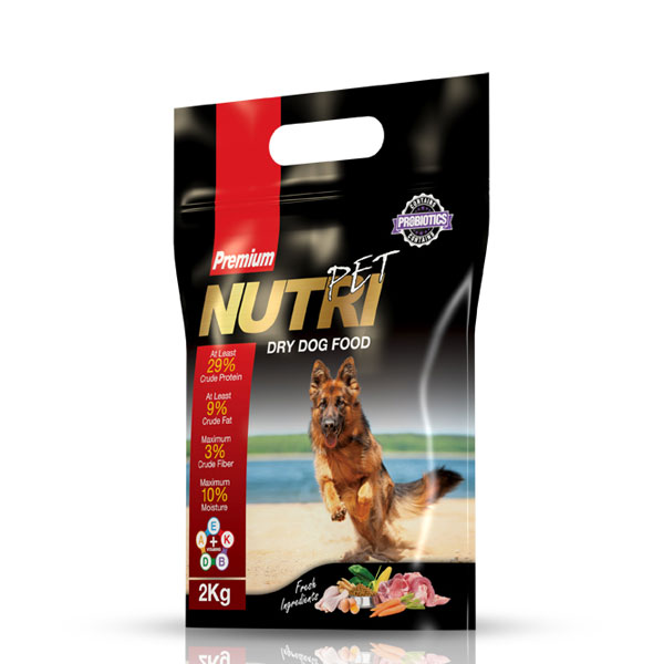 غذای خشک 2 کیلویی سگ با ٢٩%پروتئین نوتری پت NUTRI PET